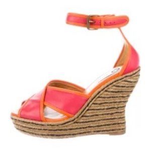 Lanvin Leather Esparilles Size 40 Pink